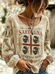Camicia da donna in cotone-lino Sardegna Quattro Mori