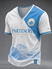 Maglietta da uomo a V di calcio Napoli