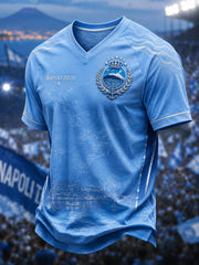 T-shirt uomo Napoli Footabll con scollo a V