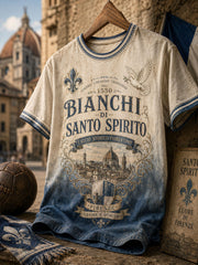 Maglietta da squadra bianca per il calcio classico, modello maschile Firenze