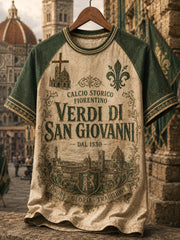 Maglietta da uomo della squadra di calcio verde Firenze Classica
