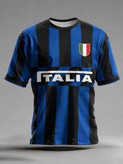 Maglietta con stampa artistica da tifoso per il calcio italiano da uomo