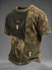 Maglietta casual in patchwork militare italiana vintage