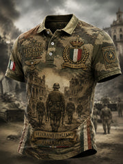 Polo casual vintage militare mimetica italiana