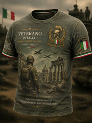 T-shirt classica commemorativa veterana italiana retrò