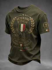 T-Shirt Commemorativo Vintage Veteran Italiano Uomo