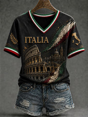Magliette italiane a V da donna