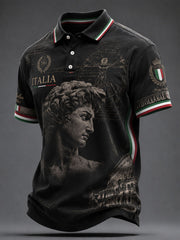 Camicie casual da uomo in stile italiano con scultura di David