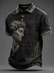 Camicie casual da uomo in stile italiano con scultura di David