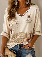 Women's Italian Wine Culture Casual T-shirt