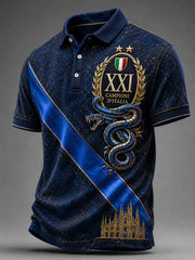 Polo casual da uomo in stile retrò, Campioni d’Italia 2025-26