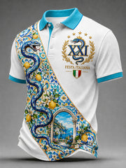 Polo casual da uomo in stile retrò, Campioni d’Italia 2025-26