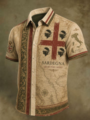 Camicia da uomo Sardegna Quattro Mori a maniche corte