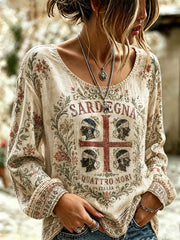 Camicia da donna in cotone-lino Sardegna Quattro Mori