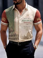 Camicia da uomo con stampa Festa della Repubblica Repubblica Italiana
