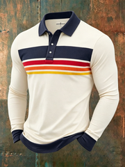 Camicia da uomo retrò a maniche lunghe