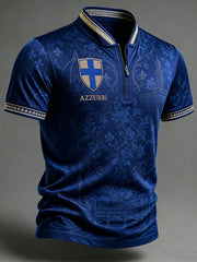 Maglietta da uomo Firenze Calcio Storico Azzurri a manica corta con zip