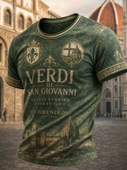 Maglietta da uomo del team verde di calcio classico di Firenze