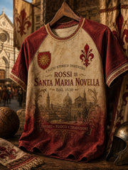 Maglietta da calcio classica della squadra rossa di Firenze per uomo