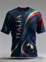 Maglietta con stampa artistica da tifoso per il calcio italiano da uomo