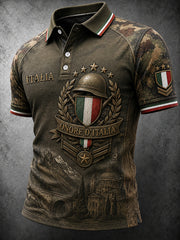 Polo militare italiana d’epoca con motivo mimetico classico