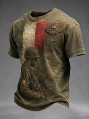 Maglietta casual in stile militare italiano vintage