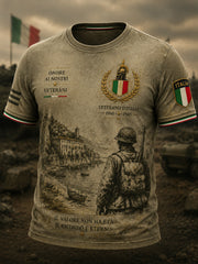 T-Shirt retrò arte commemorativa dei veterani italiani