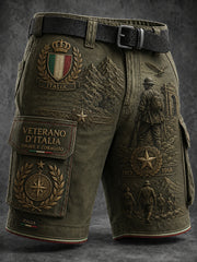 Pantaloncini da lavoro militare classici italiani in stile vintage