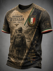 T-shirt casual commemorativa veterana italiana vintage