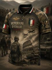 Polo vintage stile italiano militare stile artistico casual