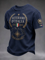 Maglietta classica veterana italiana vintage da uomo