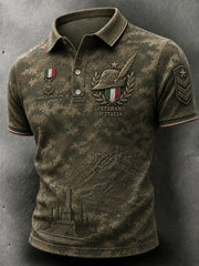 Polo mimetica militare vintage da uomo