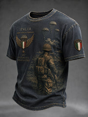 T-Shirt Commemorativo Veterano Italiano Vintage Uomo
