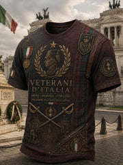 T-Shirt a maniche corte con stampa commemorativa da uomo retrò