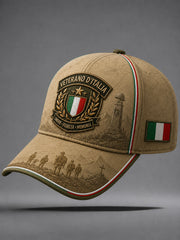 Berretto da baseball con distintivo da veterano italiano retrò unisex
