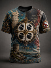 T-shirt casual classica sarda italiana retrò