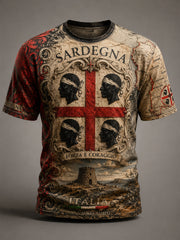 T-shirt casual sarda italiana vintage in difficoltà