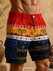 Pantaloncini da uomo con stampa artistica ispirata alla Sardegna italiana