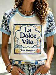 Maglietta da donna a maniche corte Ferragosto Italia