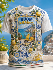 Maglietta da uomo per il Ferragosto italiano a maniche corte