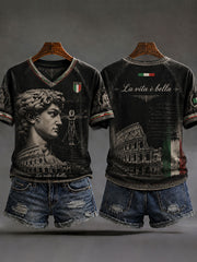 Magliette da donna con scollo a V raffiguranti la statua del David di Michelangelo