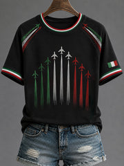 T-shirt casual da donna con stampa italiana