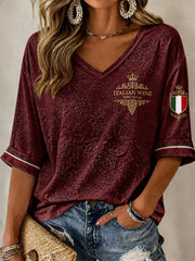 Women's Italian Wine Culture Casual T-shirt