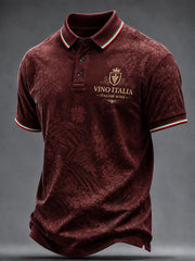 Men's Italian Wine Culture Casual Polo Shirt