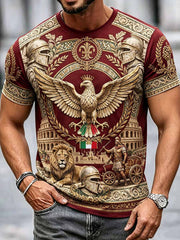 Maglietta da uomo vintage con stampa a motivi dell’antica Roma italiana