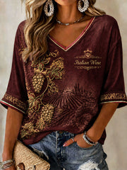 Women's Italian Wine Culture Casual T-Shirt
