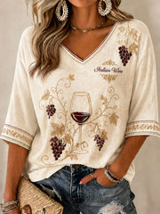 Women's Italian Wine Culture Casual T-Shirt